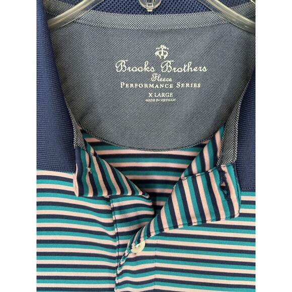 Brooks Brothers Performance Polo Shirt Men's XL Short Sleeve Striped - Picture 7 of 8